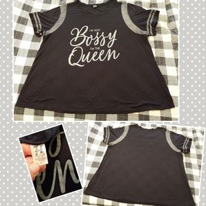Hybrid Tops - Sassy black T shirt 3X Bossy Queen Hybrid Hybrid Tops - Sassy black T shirt 3X Bossy Queen Hybrid